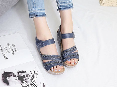 편안한 신발 여름 스트랩 여성 통굽 샌들 (6cm)